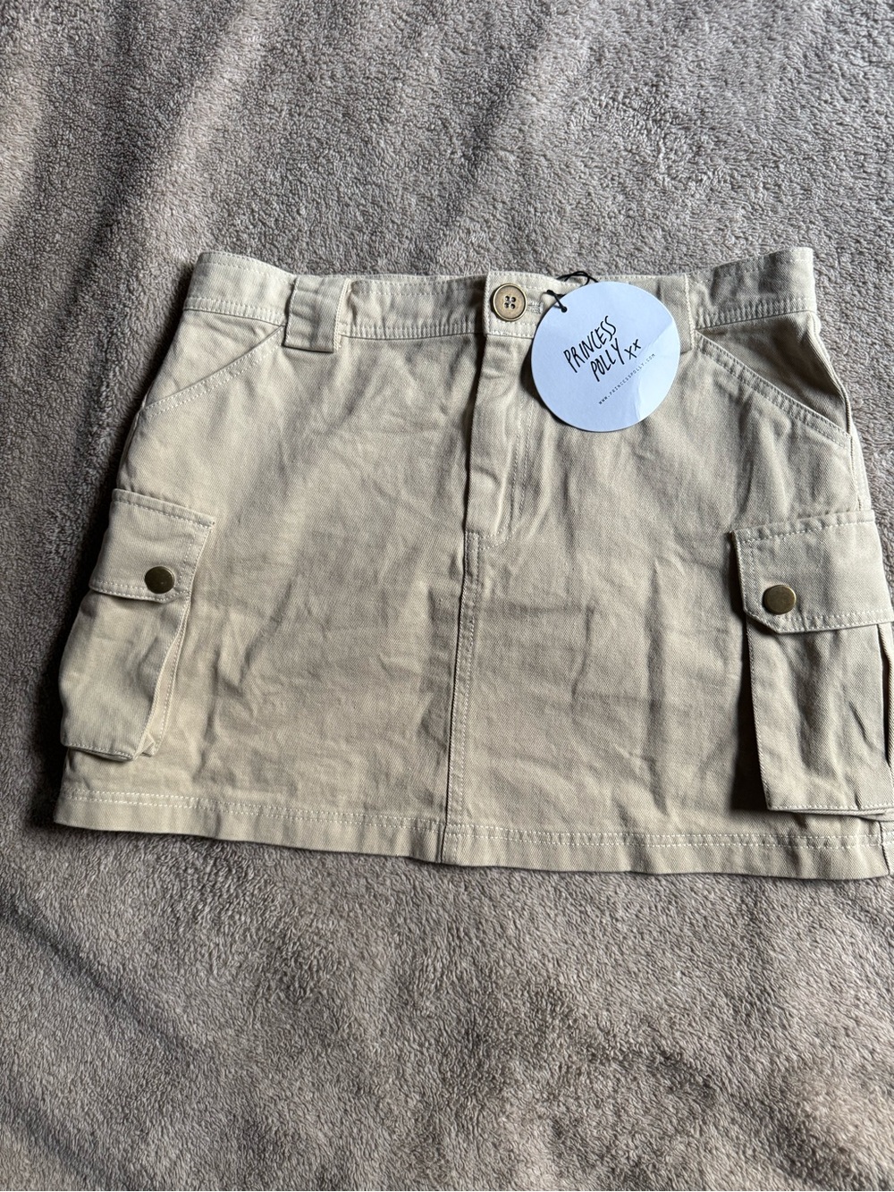 Princess Polly Khaki Cargo Mini Skirt